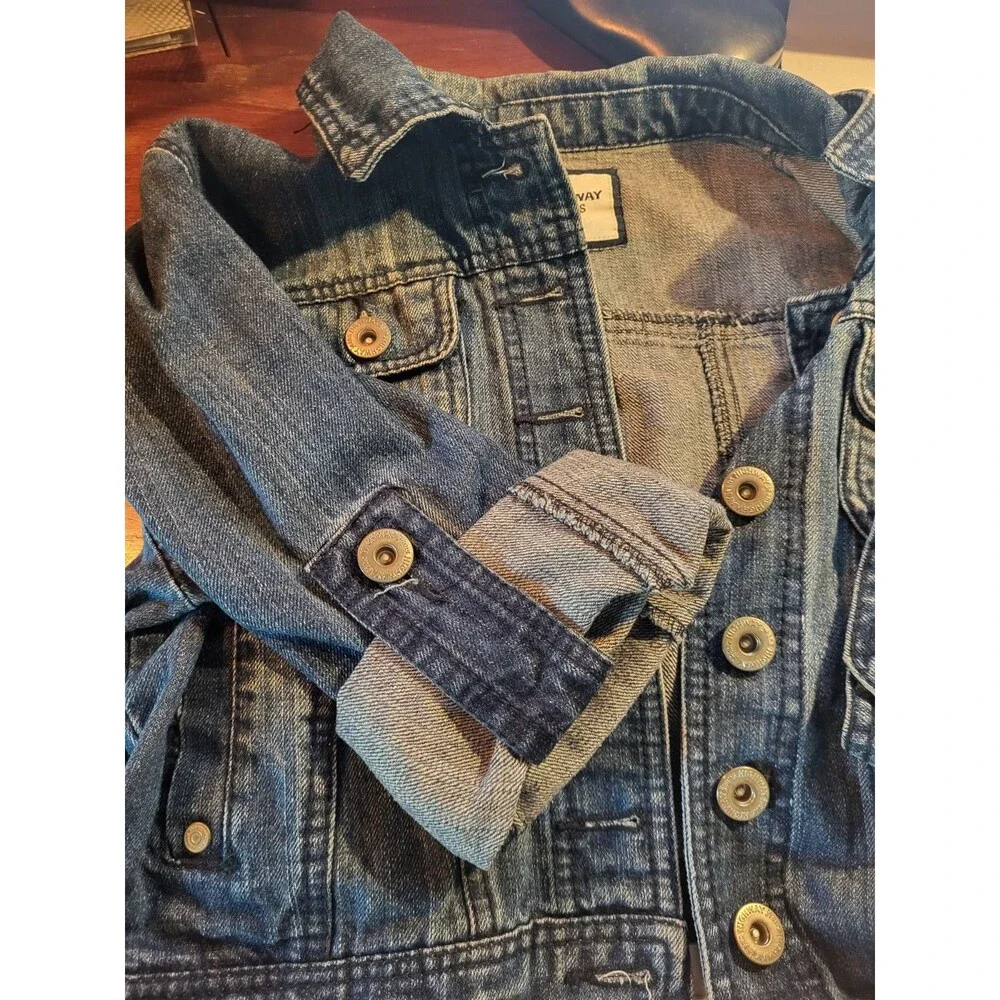 Denim Jacket Highway Jeans Kids Size M Roll Tab Sleeve Pockets